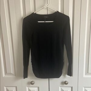 Energie Black Fitted Long Sleeve Top With Ruche Sides